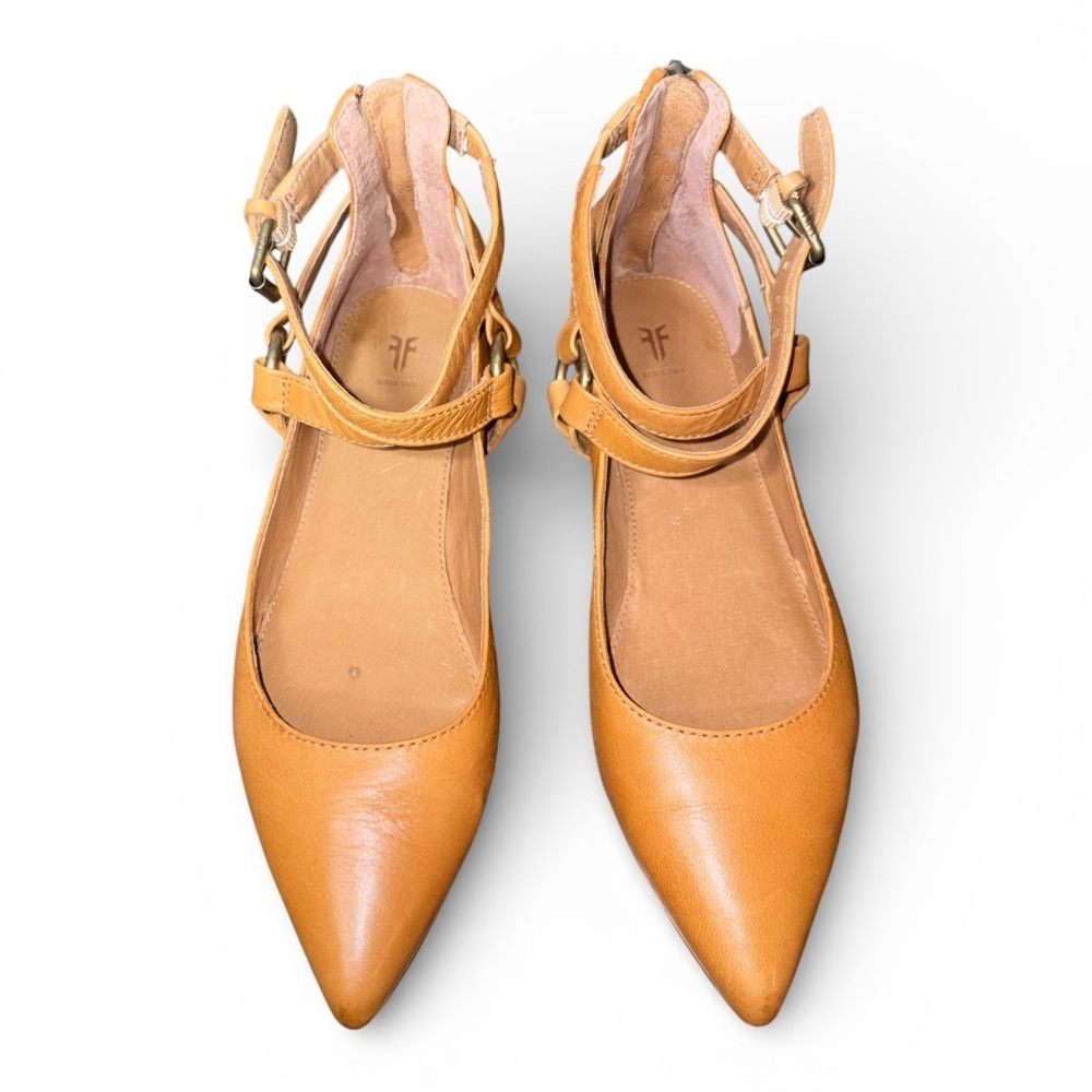 Frye women’s Sienna Harness Criss Cross leather ballet flats size 6M - Picture 4 of 12